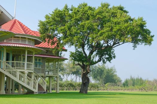 ancient house in Maruek Kathayawan Palace of Thai King Rama 6th, Petchaburi Thailand