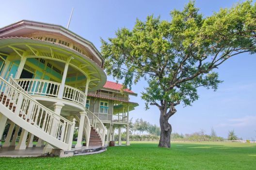 ancient house in Maruek Kathayawan Palace of Thai King Rama 6th, Petchaburi Thailand