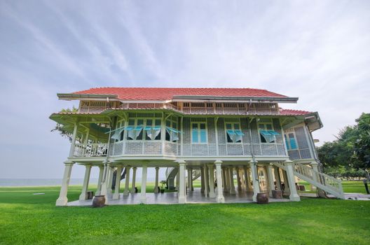 ancient house in Maruek Kathayawan Palace of Thai King Rama 6th, Petchaburi Thailand