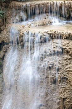 Beautiful Waterfall in Srinakarin Dam National Park , Kanchanaburi Province , Thailand