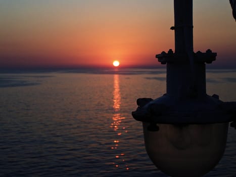 sunset on a ferry, aeolian islands