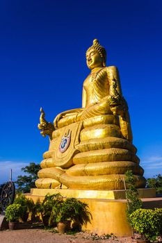 12 meters high Big Buddha Image, made of 22 tons of brass in Phuket,Thailand