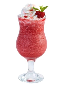 strawberries cocktail. closeup isolated on white background.