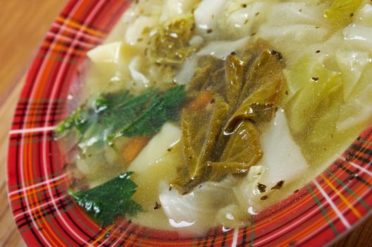  Russian national cabbage soup - Green sorrel   stchi  with nettles and rhubarb