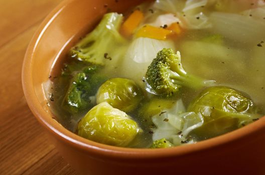 italian farm-style soup mixture of  cabbage