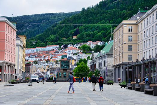 The city square, Torgallmenning in Bergen, Norway