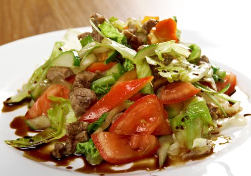 Salad with beef