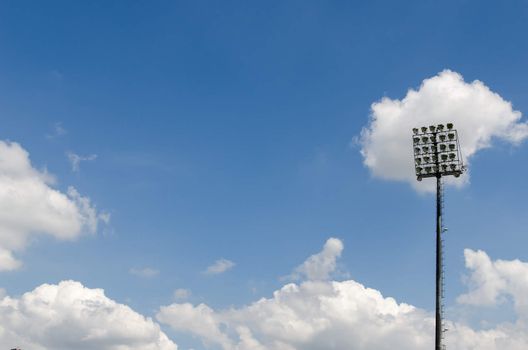 football Stadium Lights under the blue sky