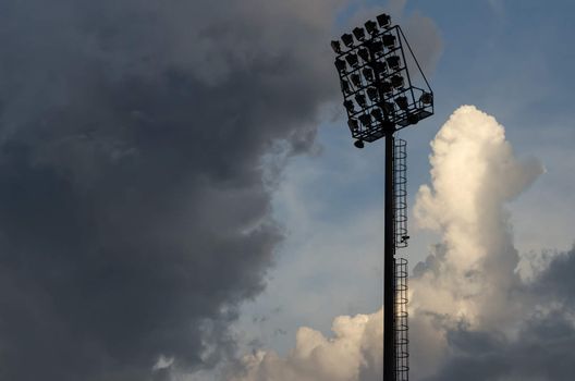 football Stadium Lights under the blue sky