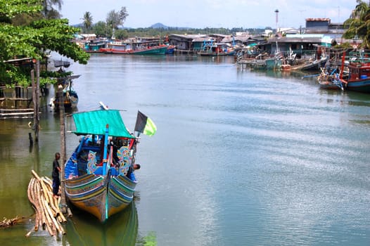 Boats at river, Thailand