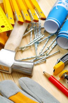 vertical composition of construction tools