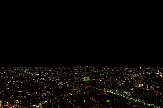 city skyline at night in japan