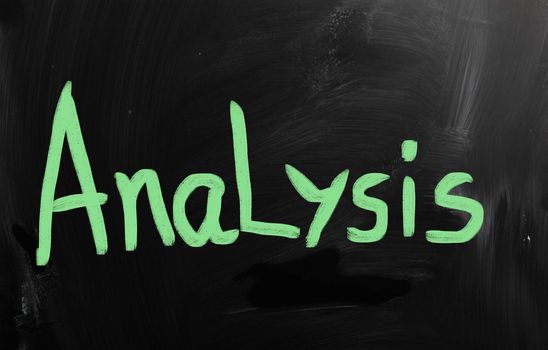 "Analysis" handwritten with white chalk on a blackboard