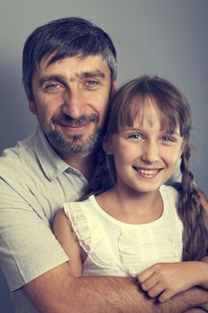 adorable father and daughter