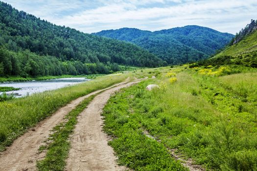 Country road in the valley.