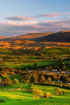 Sedbergh city in Yorkshire Dales National Park in England