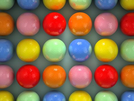 Set of balls of different colors