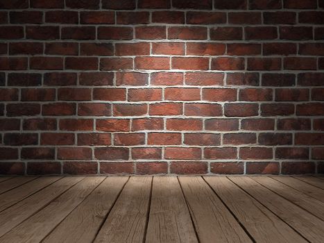 Brick wall and wood floor background