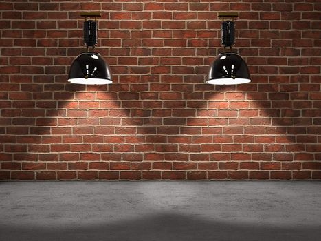 Two lamps illuminating a room