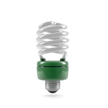 Economic light bulb, environmentally friendly isolated on white