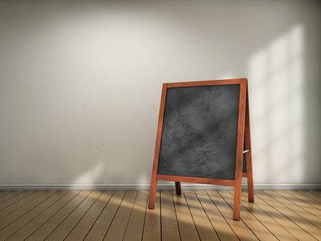 Blackboard menu inside a room