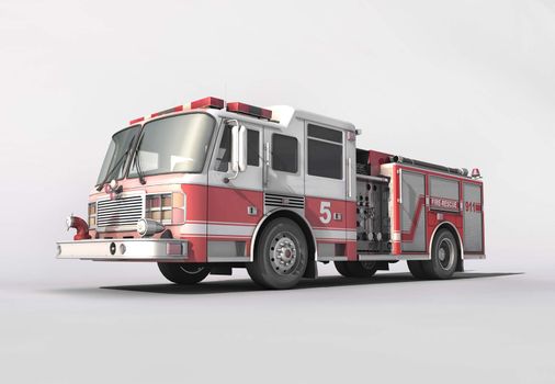Firetruck on clean white background