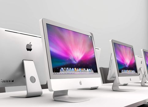 Several imac on the business office