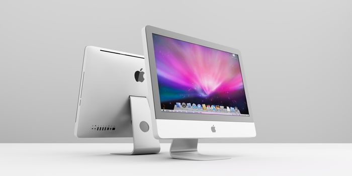 Two imac on white surface