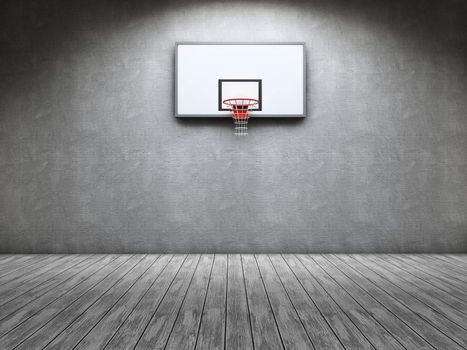 Room with a basketball table on the wall
