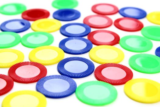 Colorful circles on white background