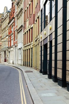 Row of urban buildings in East London