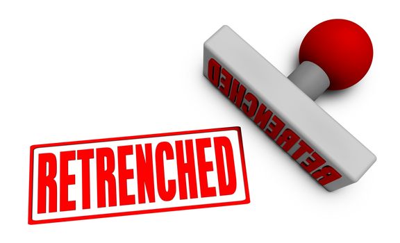 Retrenched Stamp or Chop on Paper Concept in 3d