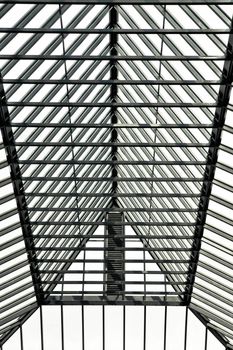 Modern glass roof in black and white tones