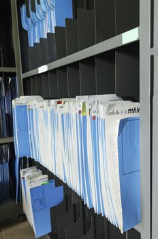 Shelf full of folders and files in an office