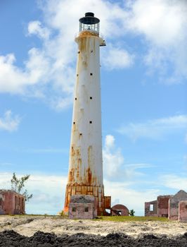 The haunted Great Isaac Cay Lighthouse in the Bahamas