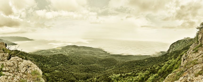 Panorama of Mountain Landscape from Crimea .