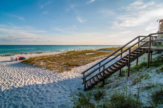 sand, sky and water beach scene in florida