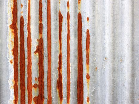 Rusty corrugated iron metal texture