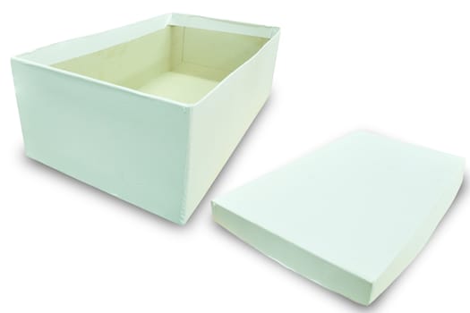 White Box with cover.  Cliiping path included