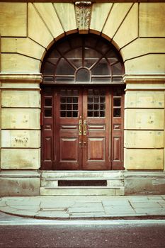 Double wooden door in a London building