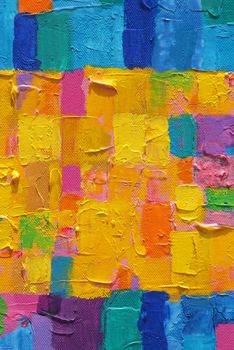 Texture, background and Colorful Image of an original Abstract Painting on Canvas 
