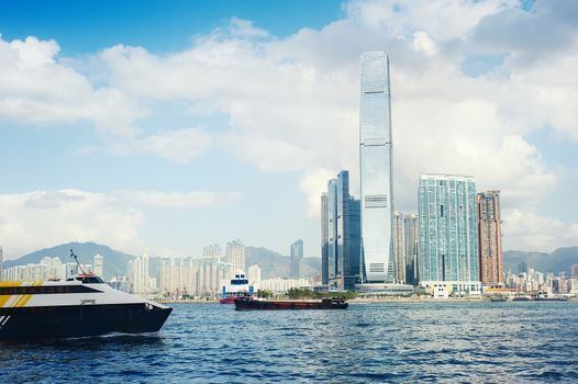 View of Kowloon island from Hong Kong island. Hong Kong S.A.R.