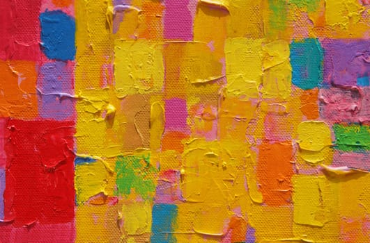 "Red & yellow painting" Texture, background and Colorful Image of an original Abstract Painting on Canvas 