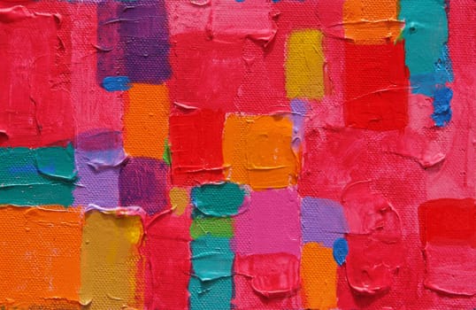 "Red painting" Texture, background and Colorful Image of an original Abstract Painting on Canvas 