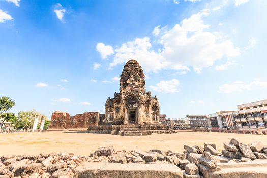 Buddhist temple,Phra Prang Sam Yod Pagoda In Lopburi of Thailand