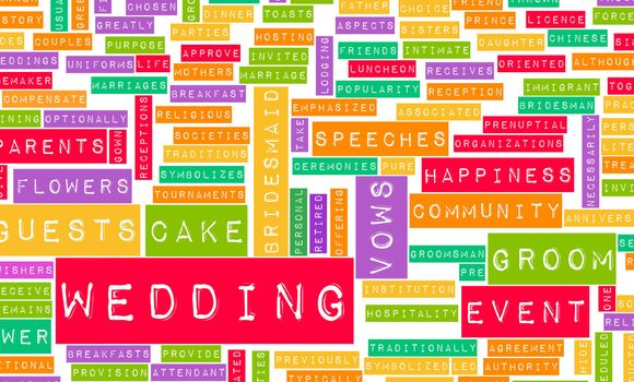 Wedding Day With Cake and Guests Concept