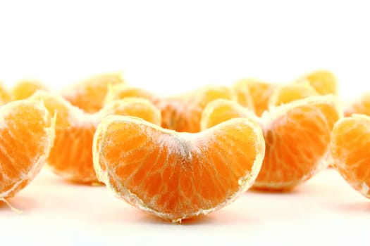 fresh mandarin with leaf isolated on white.