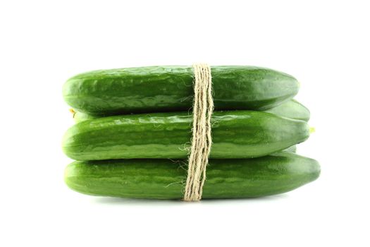 Fresh Cucumber on white background.