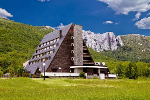 Velebit mountain lodge in Springtime, Lika, Croatia