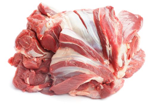 Big Piece of Raw Beef isolated on white background
